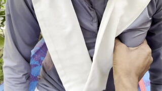 Indian school girl with her teacher boobs suck and hard fucked in forest